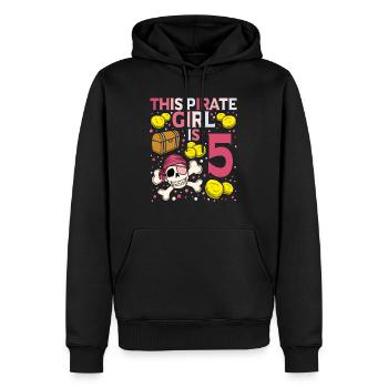 Squelette Ce pirate est le 5ème anniversaire du pirate - Sweat à capuche Premium bio Homme - noir - Devant - Nico (187cm)