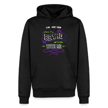 social distancing bear earloop beard lover man - Männer Premium Bio Hoodie - Schwarz - Vorne - Nico (187cm)