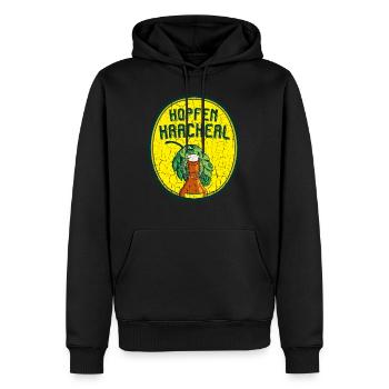 Hopfen Kracherl - Vintage Bier in Bügelflasche - Männer Premium Bio Hoodie - Schwarz - Vorne - Nico (187cm)