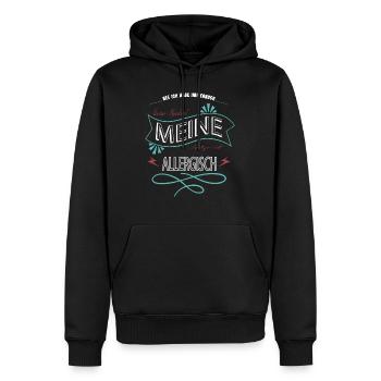geburtstag geschenk seekatze raubkatze lustig spaß - Männer Premium Bio Hoodie - Schwarz - Vorne - Nico (187cm)
