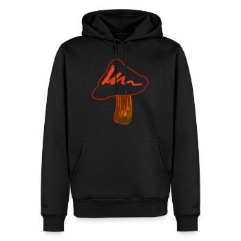 Gift for Mushroom collectors - Men’s Premium Organic Hoodie - black - Front - Nico (187cm)