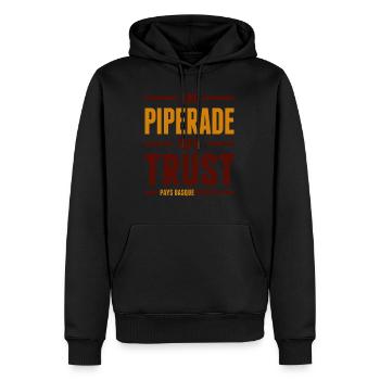 In piperade we trust - Sweat à capuche Premium bio Homme - noir - Devant - Nico (187cm)
