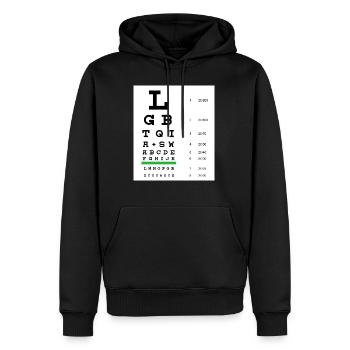 LGBTQIA+ Sehtafel - Männer Premium Bio Hoodie - Schwarz - Vorne - Nico (187cm)