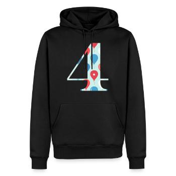 4e anniversaire ballon - Sweat à capuche Premium bio Homme - noir - Devant - Nico (187cm)
