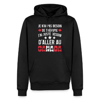 J'ai juste besoin d'aller au canada cadeau voyage - Sweat à capuche Premium bio Homme - noir - Devant - Nico (187cm)