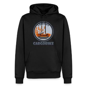 Lastenfahrrad, Cargobike, e-bike Stadtbild - Männer Premium Bio Hoodie - Schwarz - Vorne - Nico (187cm)