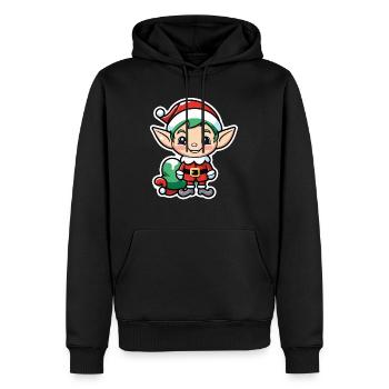 Elf Christmas Elf Gift Elf - Men’s Premium Organic Hoodie - black - Front - Nico (187cm)