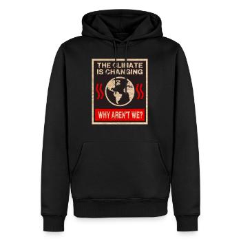 Climate change - Men’s Premium Organic Hoodie - black - Front - Nico (187cm)