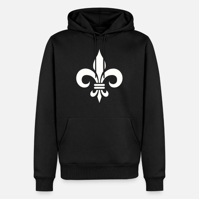 Logo de lys français - Sweat à capuche Premium bio Homme - noir