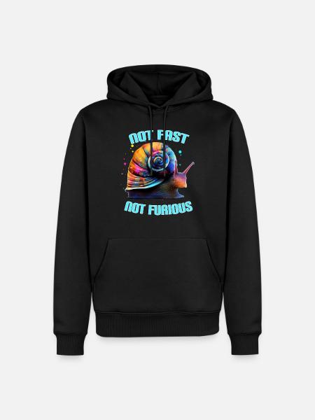 Not Fast Not Furious Snail - Men’s Premium Organic Hoodie - black