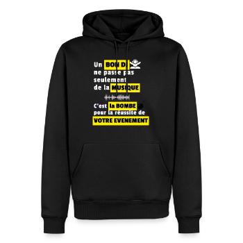 Un bon DJ - Sweat à capuche Premium bio Homme - noir - Devant - Nico (187cm)