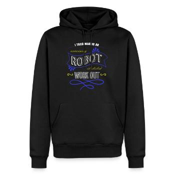 cool job present idea robotics engineering joke - Men’s Premium Organic Hoodie - black - Front - Nico (187cm)