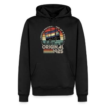 Limitierte Auflage 1925 99. Jubiläum - Männer Premium Bio Hoodie - Schwarz - Vorne - Nico (187cm)