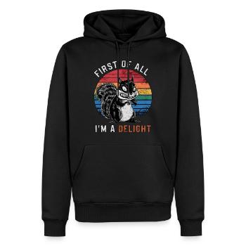 Zuerst Von Allem I'm A Delight Sarkastisches Eichhörnchen - Männer Premium Bio Hoodie - Schwarz - Vorne - Nico (187cm)