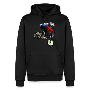 BMX Rennen Rennen - Männer Premium Bio Hoodie - Schwarz - Vorne - Nico (187cm)