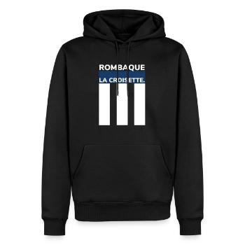 La Croisette de Cannes - Sweat à capuche Premium bio Homme - noir - Devant - Nico (187cm)