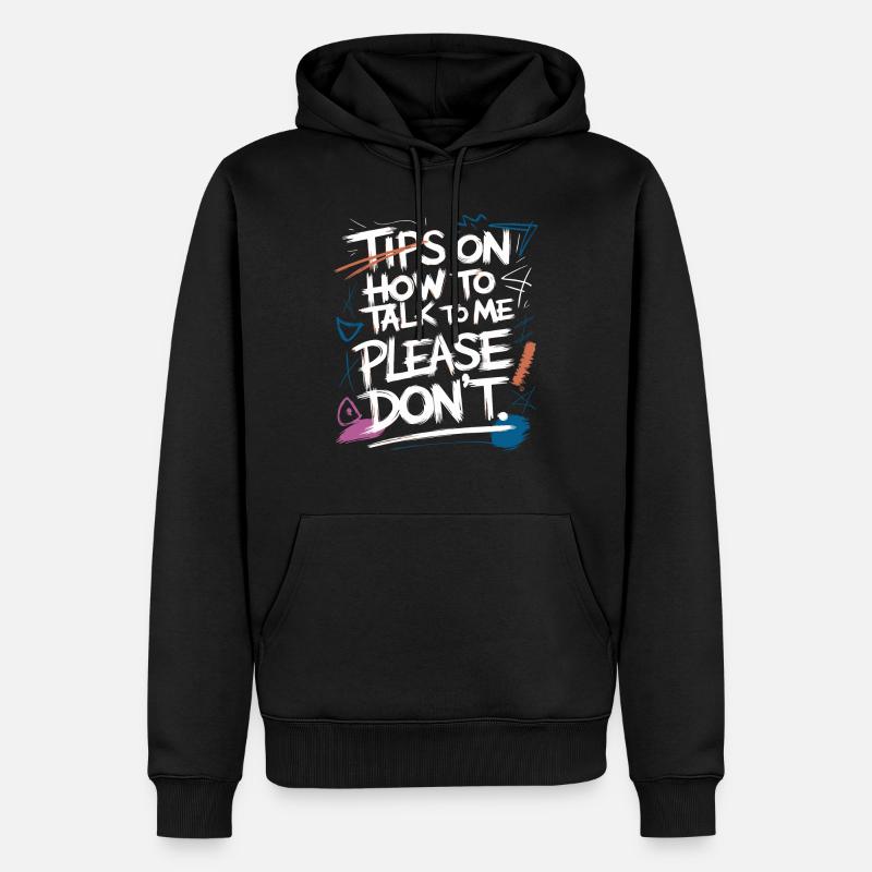 Introvertiert und Gesprächsfrei - Männer Premium Bio Hoodie - Schwarz