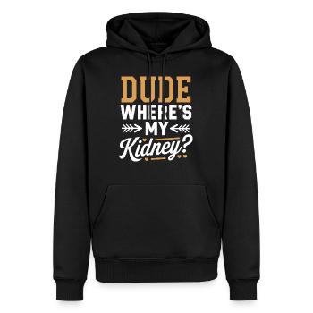 Idée de récupération amusante - Sweat à capuche Premium bio Homme - noir - Devant - Nico (187cm)