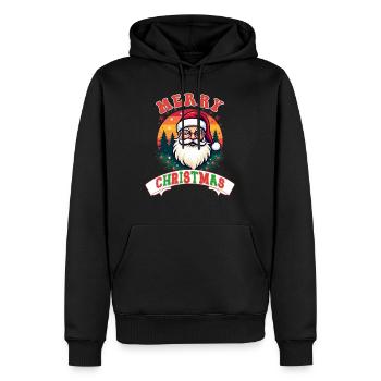Joyeux Noël Père Noël rétro - Sweat à capuche Premium bio Homme - noir - Devant - Nico (187cm)