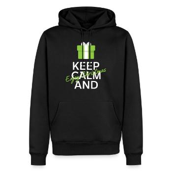 Bleiben Sie ruhig und genießen Sie Weihnachten - Männer Premium Bio Hoodie - Schwarz - Vorne - Nico (187cm)
