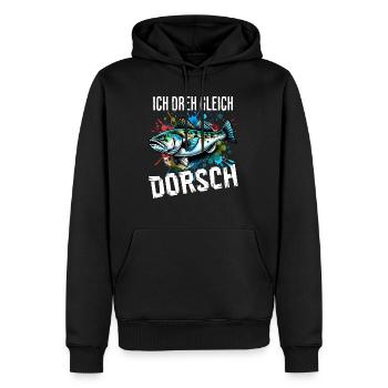 Ich dreh gleich Dorsch - Männer Premium Bio Hoodie - Schwarz - Vorne - Nico (187cm)