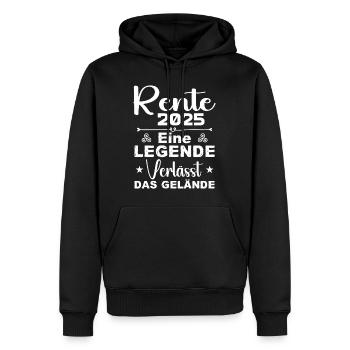 Pension 2025 - Une légende quitte le site - Sweat à capuche Premium bio Homme - noir - Devant - Nico (187cm)