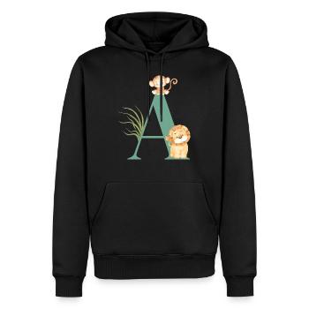 Brief an Green Jungle Animals - Männer Premium Bio Hoodie - Schwarz - Vorne - Nico (187cm)