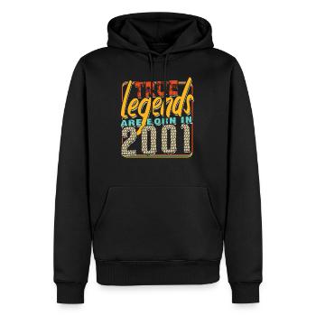 Wahre Legenden werden im Jahr 2001 geboren Vintage Geburtstag - Männer Premium Bio Hoodie - Schwarz - Vorne - Nico (187cm)