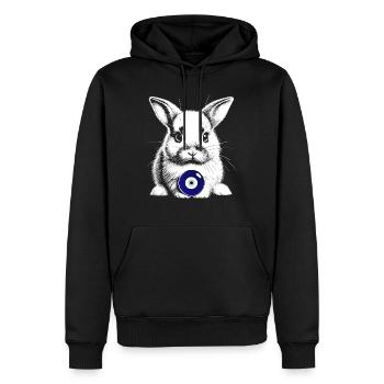 Nazar - Männer Premium Bio Hoodie - Schwarz - Vorne - Nico (187cm)