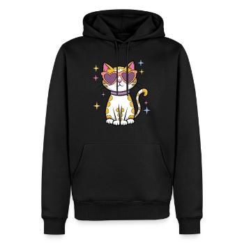 Étincelle de chat - Sweat à capuche Premium bio Homme - noir - Devant - Nico (187cm)