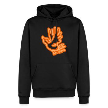 Oiseau néon - Sweat à capuche Premium bio Homme - noir - Devant - Nico (187cm)