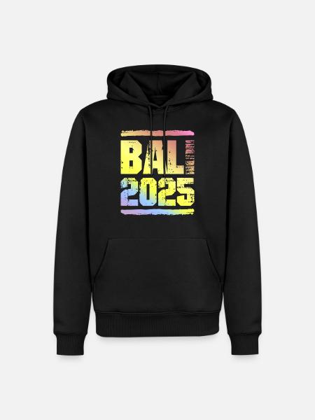 Bali 2025 Bunt - Männer Premium Bio Hoodie - Schwarz