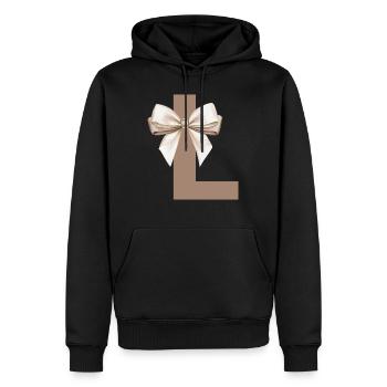 Buchstabe L Knoten - Männer Premium Bio Hoodie - Schwarz - Vorne - Nico (187cm)
