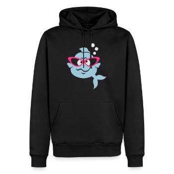 Retrofisch - Männer Premium Bio Hoodie - Schwarz - Vorne - Nico (187cm)