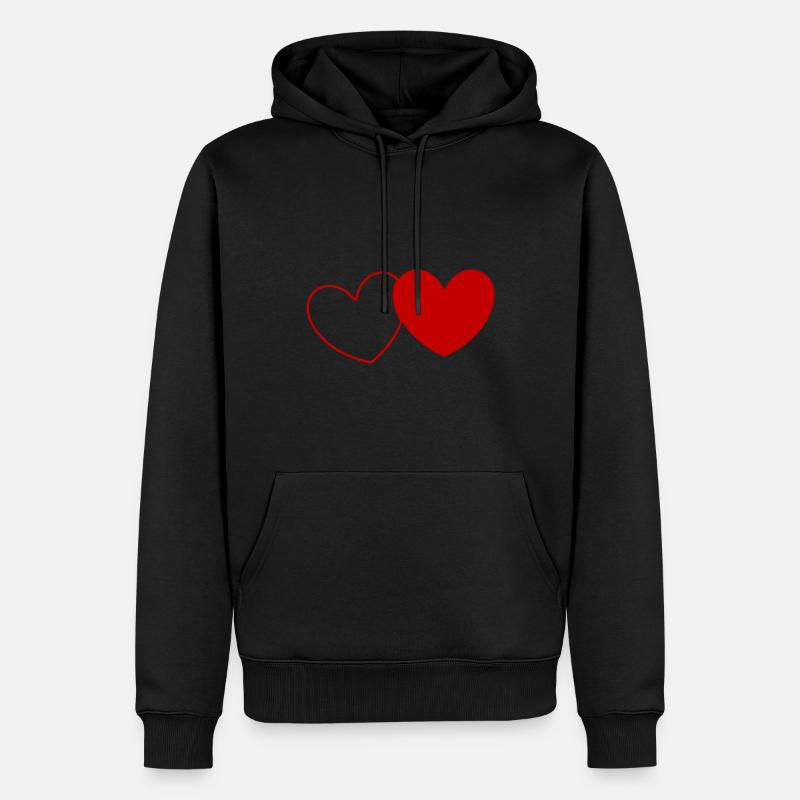 Herz Valentinstag - Männer Premium Bio Hoodie - Schwarz