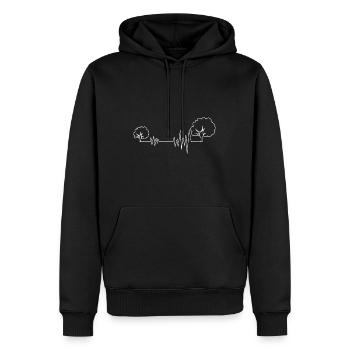 Herzschlag - Bäume - (2) - Männer Premium Bio Hoodie - Schwarz - Vorne - Nico (187cm)