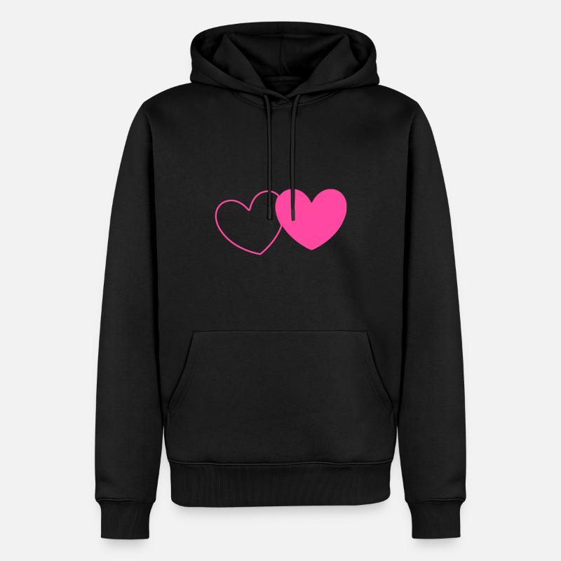 Saint-Valentin Cœur Rose, St. Valentin cadeau - Sweat à capuche Premium bio Homme - noir