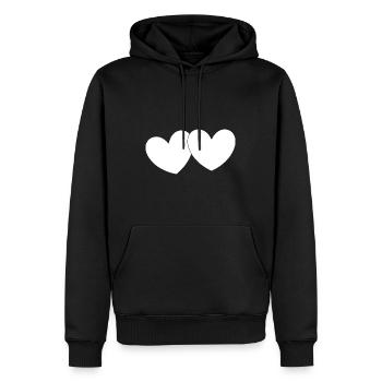weißes Herz weiß Geschenk Valentinstag - Männer Premium Bio Hoodie - Schwarz - Vorne - Nico (187cm)