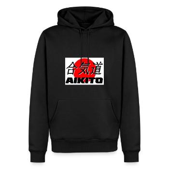 Aikido - Männer Premium Bio Hoodie - Schwarz - Vorne - Nico (187cm)