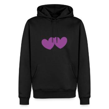 Valentinstag Herz violett Paare - Männer Premium Bio Hoodie - Schwarz - Vorne - Nico (187cm)