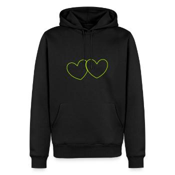 grünes Herz grün Paare Geschenk Valentinstag - Männer Premium Bio Hoodie - Schwarz - Vorne - Nico (187cm)
