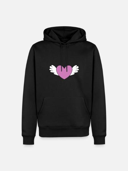 Valentine's Day Heart - Men’s Premium Organic Hoodie - black
