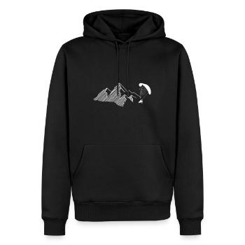 Berg - Gleitschirmfliegen - (2) - Männer Premium Bio Hoodie - Schwarz - Vorne - Nico (187cm)