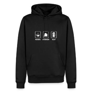 Morgens nachmittags nachts und Klettern 1 - (2) - Männer Premium Bio Hoodie - Schwarz - Vorne - Nico (187cm)