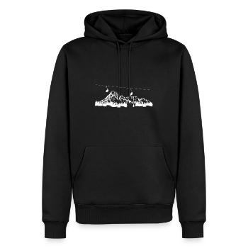 Montagne - Ski - (17) - Sweat à capuche Premium bio Homme - noir - Devant - Nico (187cm)