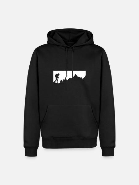 Mountains - Hiking - (8) - Men’s Premium Organic Hoodie - black