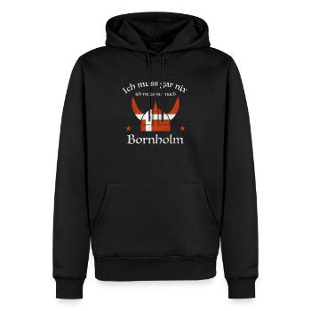 Bornholm Kopenhagen Dänemark Dansk Geschenkidee - Männer Premium Bio Hoodie - Schwarz - Vorne - Nico (187cm)