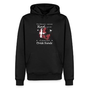 Hvide Sande Kopenhagen Dänemark Dansk Geschenkidee - Männer Premium Bio Hoodie - Schwarz - Vorne - Nico (187cm)