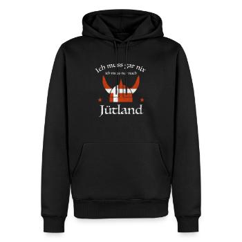 Jütland Kopenhagen Dänemark Dansk Geschenkidee - Männer Premium Bio Hoodie - Schwarz - Vorne - Nico (187cm)