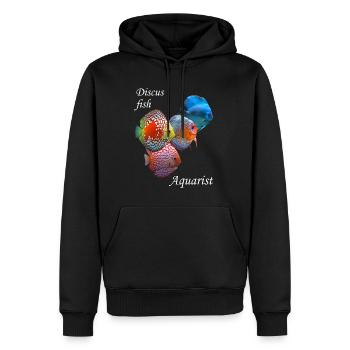 DISCUS FISH AQUARIOPHILE - DIVERS DISCUS FISH GRAPHIC - Sweat à capuche Premium bio Homme - noir - Devant - Nico (187cm)